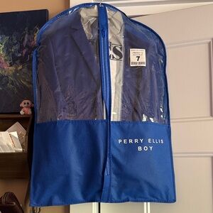 Perry Ellis Boy Royal Blue complete 3 piece suit plus tie and shirt